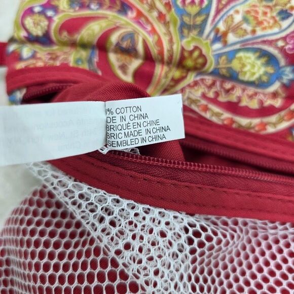 Unbranded Wear Me/Wash Me Lingerie Swim Bag Red Trim Snap Zipper Close Floral - Picture 9 of 15
